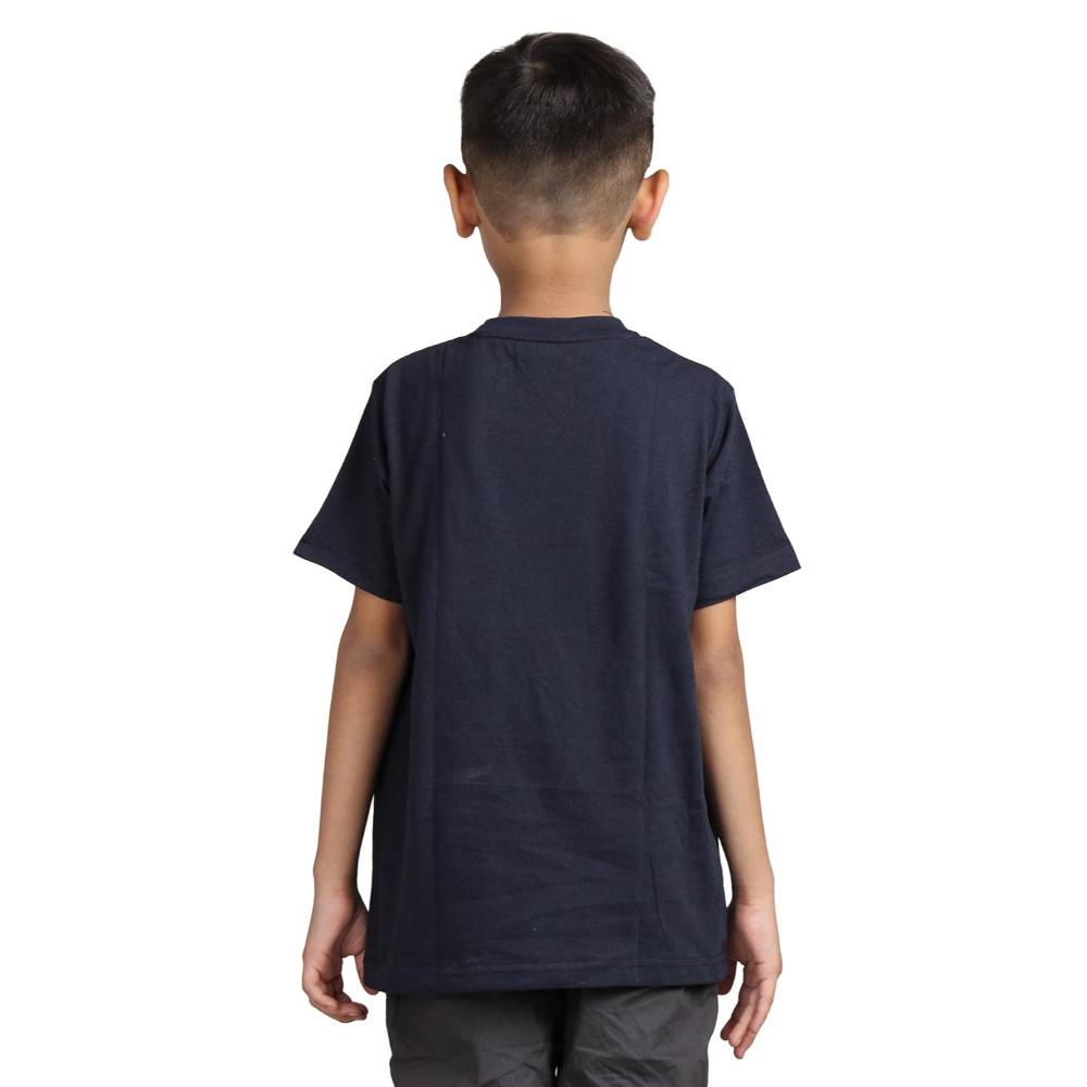 Plain Navy Blue Hip-Hop Half Sleeve Cotton Boy's T-Shirt - Image 3