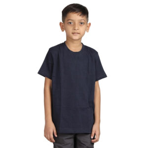 Plain Navy Blue Hip-Hop Half Sleeve Cotton Boy's T-Shirt