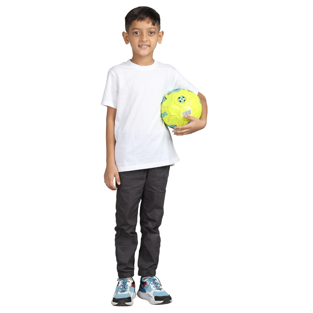 Plain White Hip-Hop Half Sleeve Cotton Boy's T-Shirt - Image 2