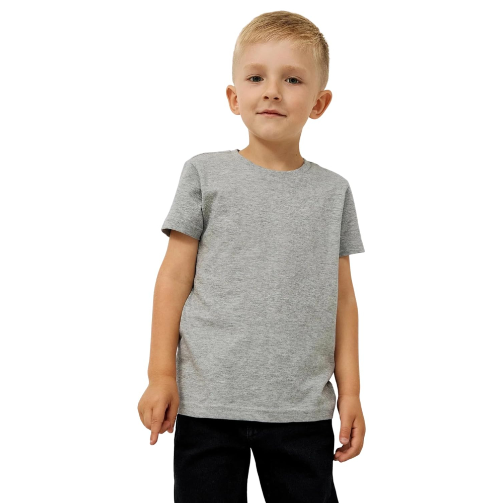 Boys Grey Half Sleeves Cotton T-Shirt