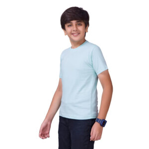 Cotton Plain Light Blue Half Sleeves Vest for Unisex