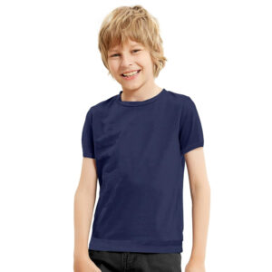 Solid Plain Navy Blue Cotton Kids T-Shirt