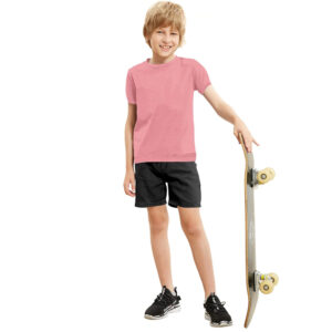 Solid Plain Peach Cotton Kids T-Shirt