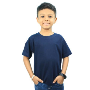 Boys Kids Navy Blue Half Sleeve T-Shirt