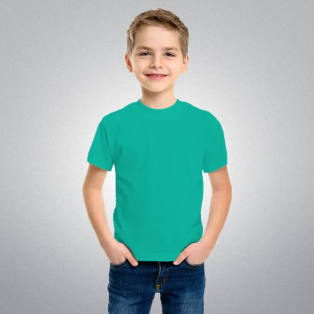 Cotton Plain Round Neck Blue T-Shirts - Image 2