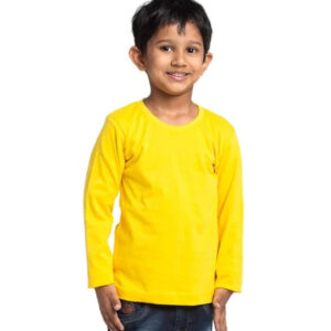 Boys Full Sleeve Premium Cotton Yellow T-Shirts