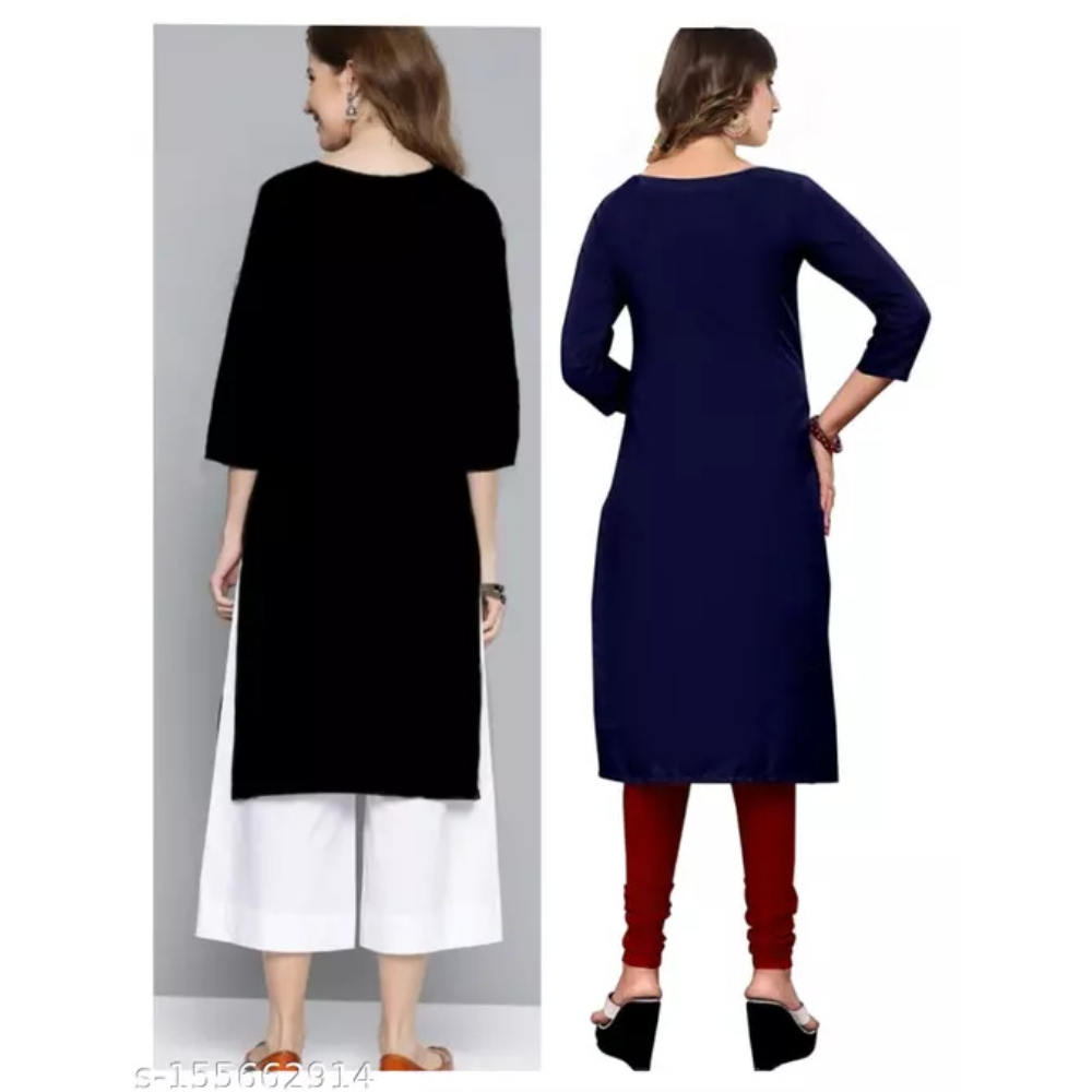Combo Classic Multi Crepe 3/4 Sleeves Kurta - Image 2