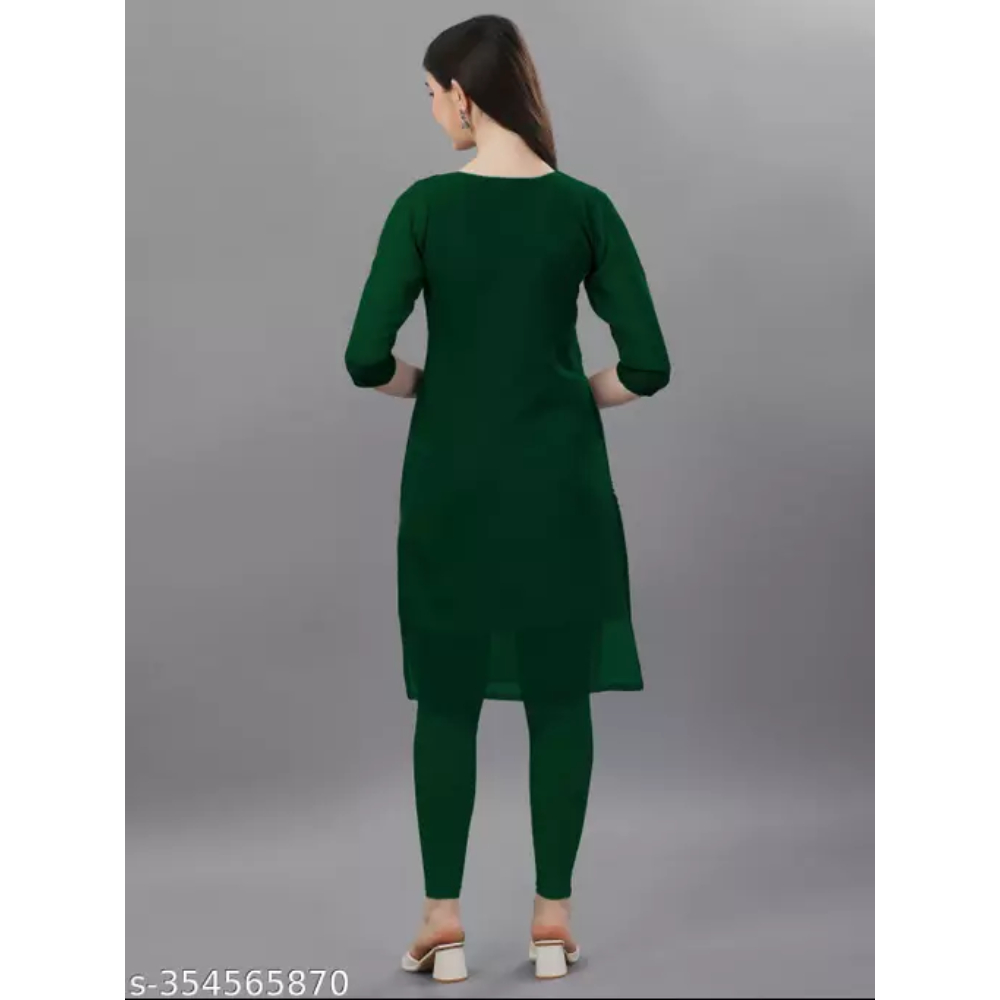 Classy Green Women Chikankari Kurti - Image 2