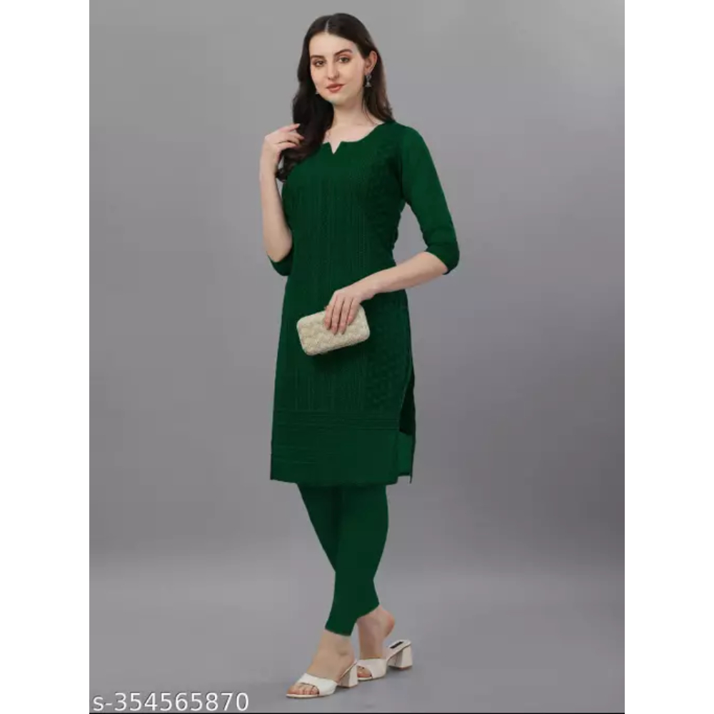Classy Green Women Chikankari Kurti