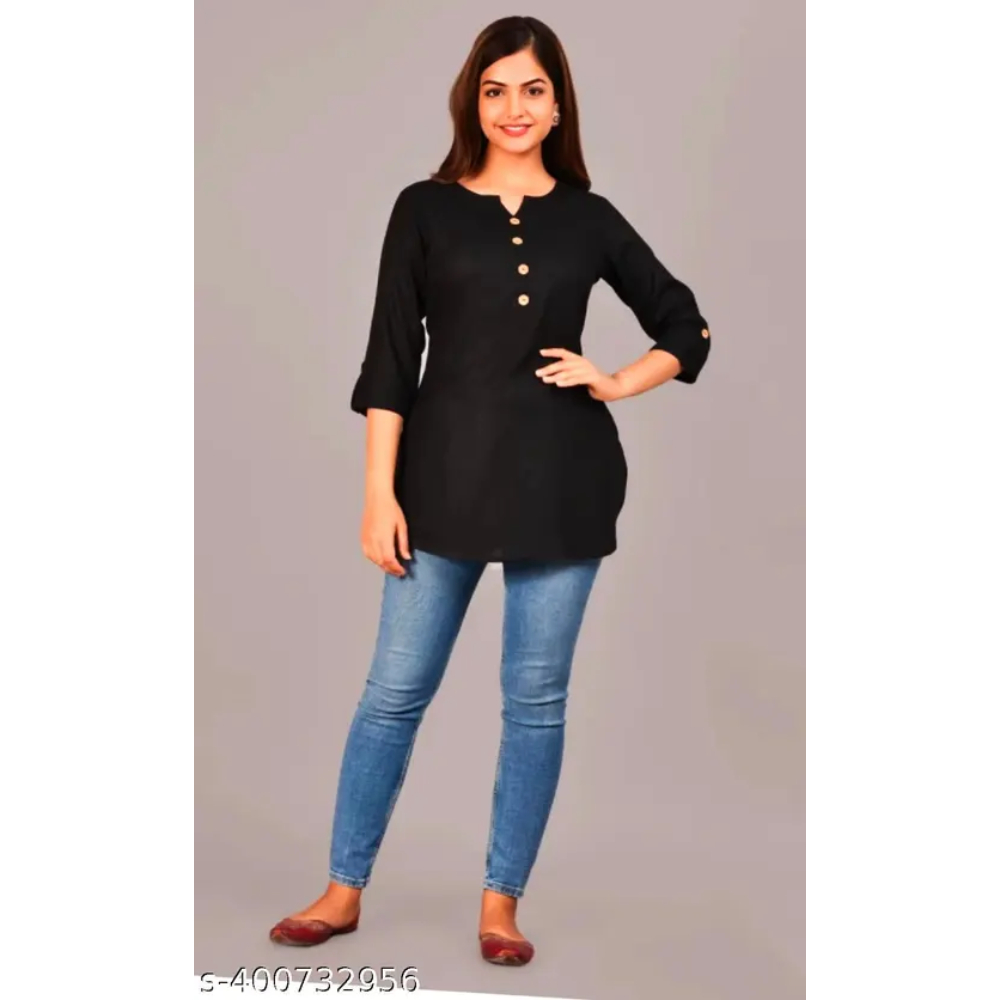 Set 2 Women's Crepe Printed Straight Top Tunic Kurti - Image 2