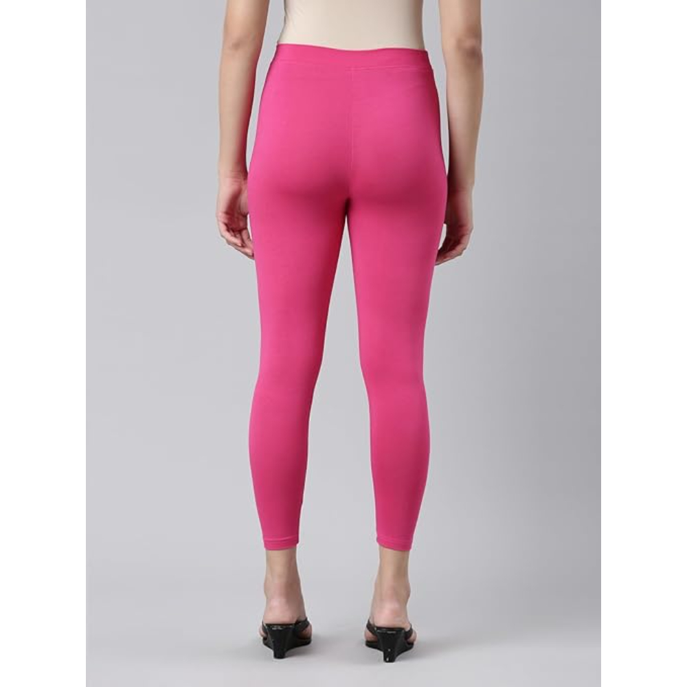 Pink Skinny Fit High Ankle Length Leggings - Image 2