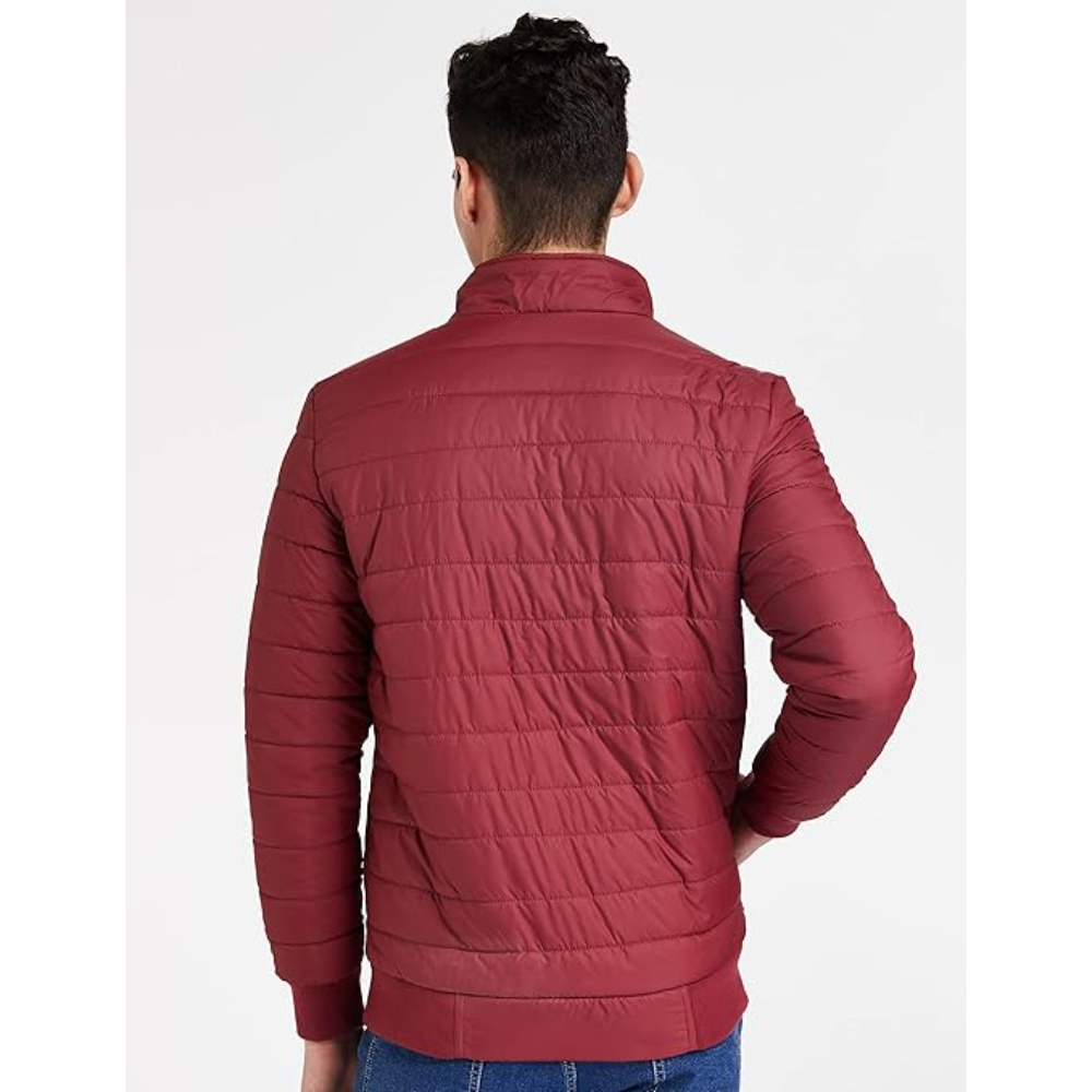 Men's Polyester Standard Maroon Jacket - Image 2