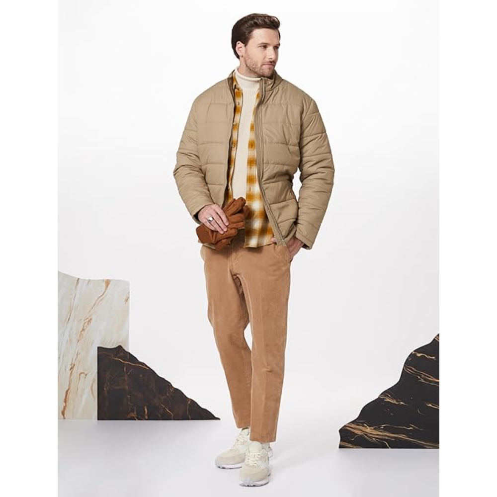 Men's Polyester Standard Beige Jacket - Image 3