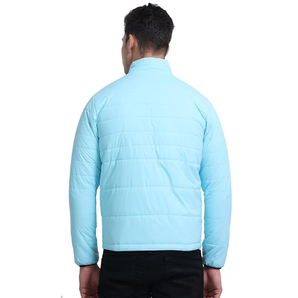 Men Bomber Puffer Sky Blue Jacket - Image 2