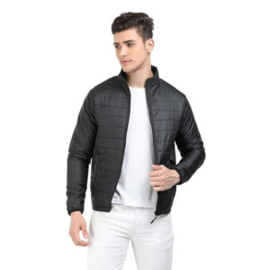Men Bomber Puffer Black Jacket