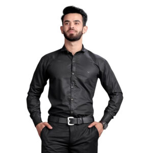 Men's Regular Fit Black Formal Shirt