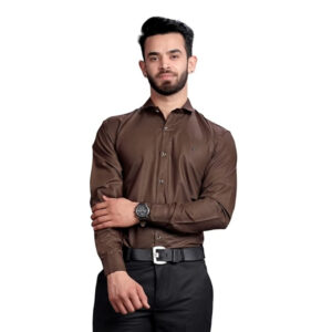 Men's Regular Fit Dark Brown Formal Shirt