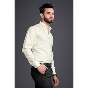 Men's Regular Fit Cream Formal Shirt