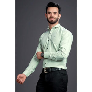 Men's Regular Fit Light Green Formal Shirt