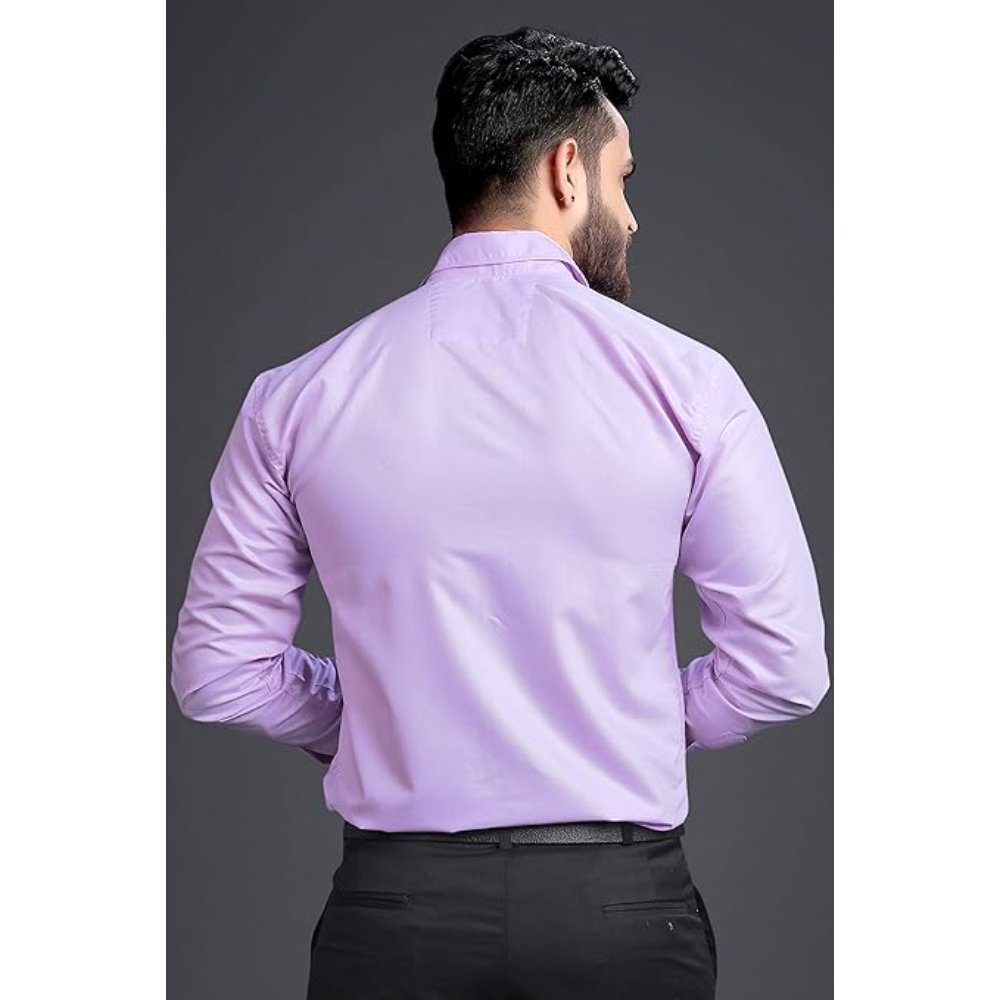 Men's Regular Fit Light Purple Formal Shirt - Image 2