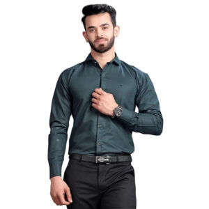 Men's Regular Fit Dark Green Formal Shirt