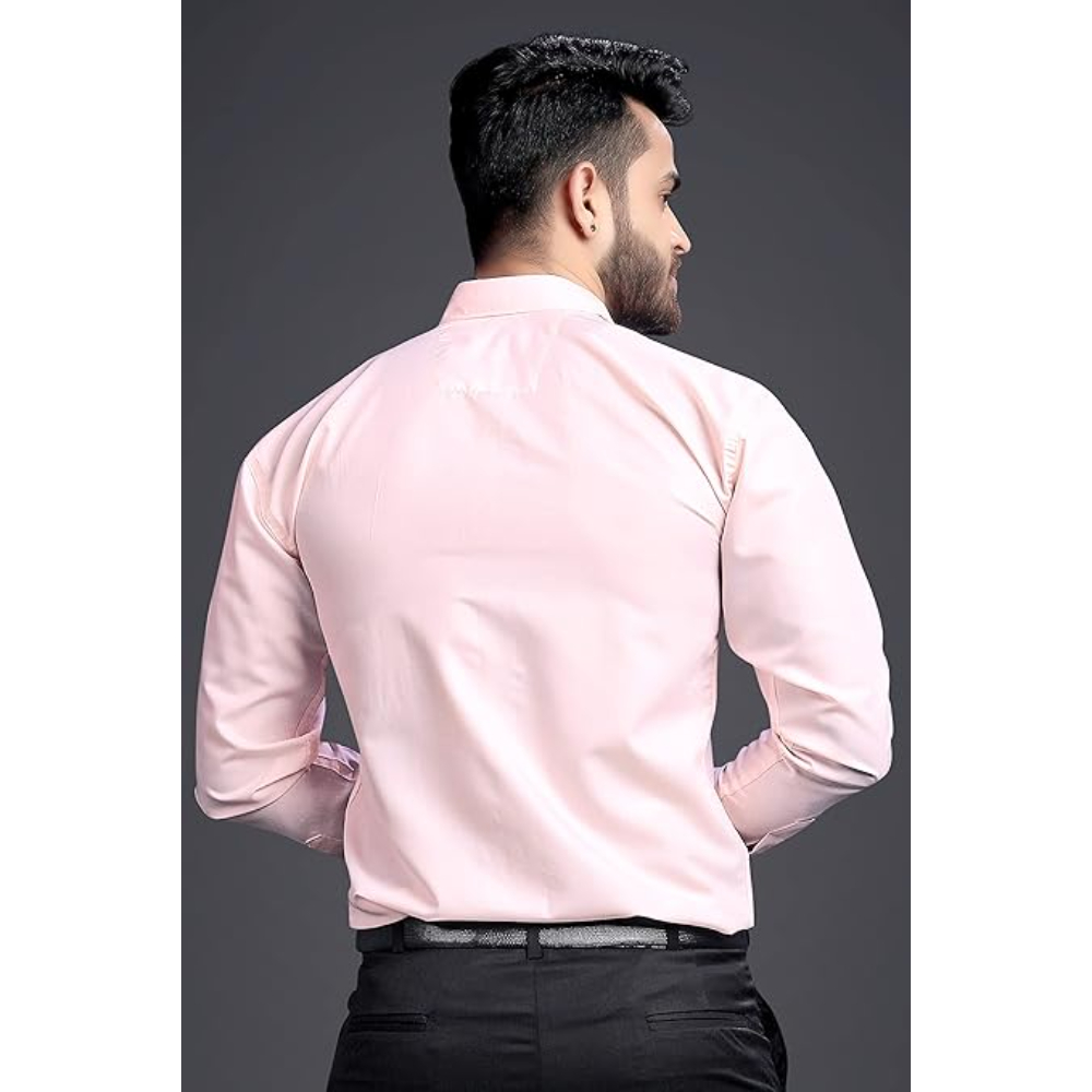 Men's Regular Fit Light Peach Formal Shirt - Image 2
