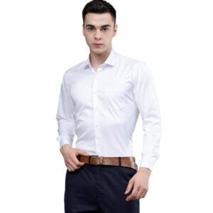Men Satin Formal White Shirts