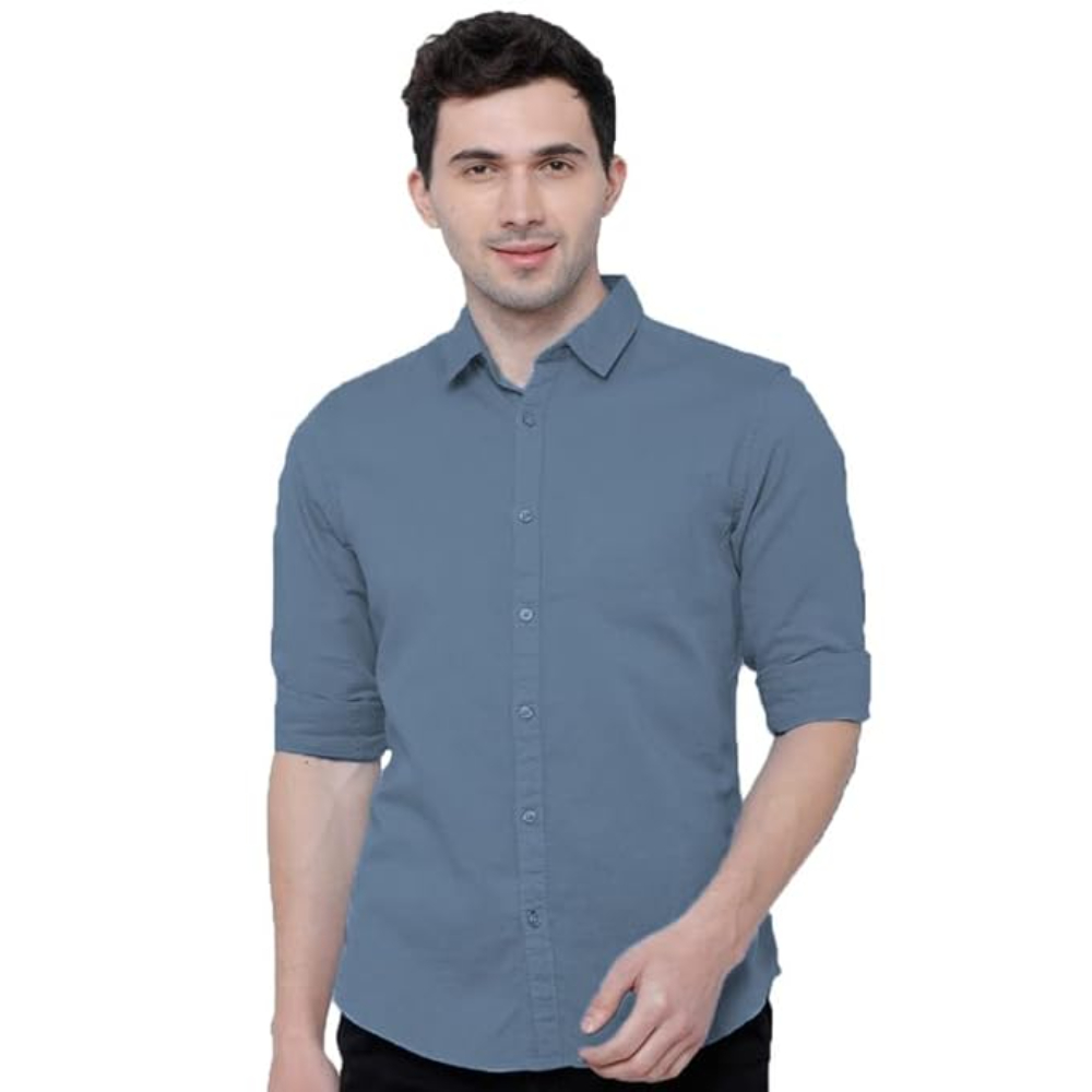 Men's Cotton Formal Slate Blue Shirt