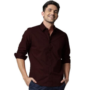 Men's Cotton Formal Dark Brown Shirt