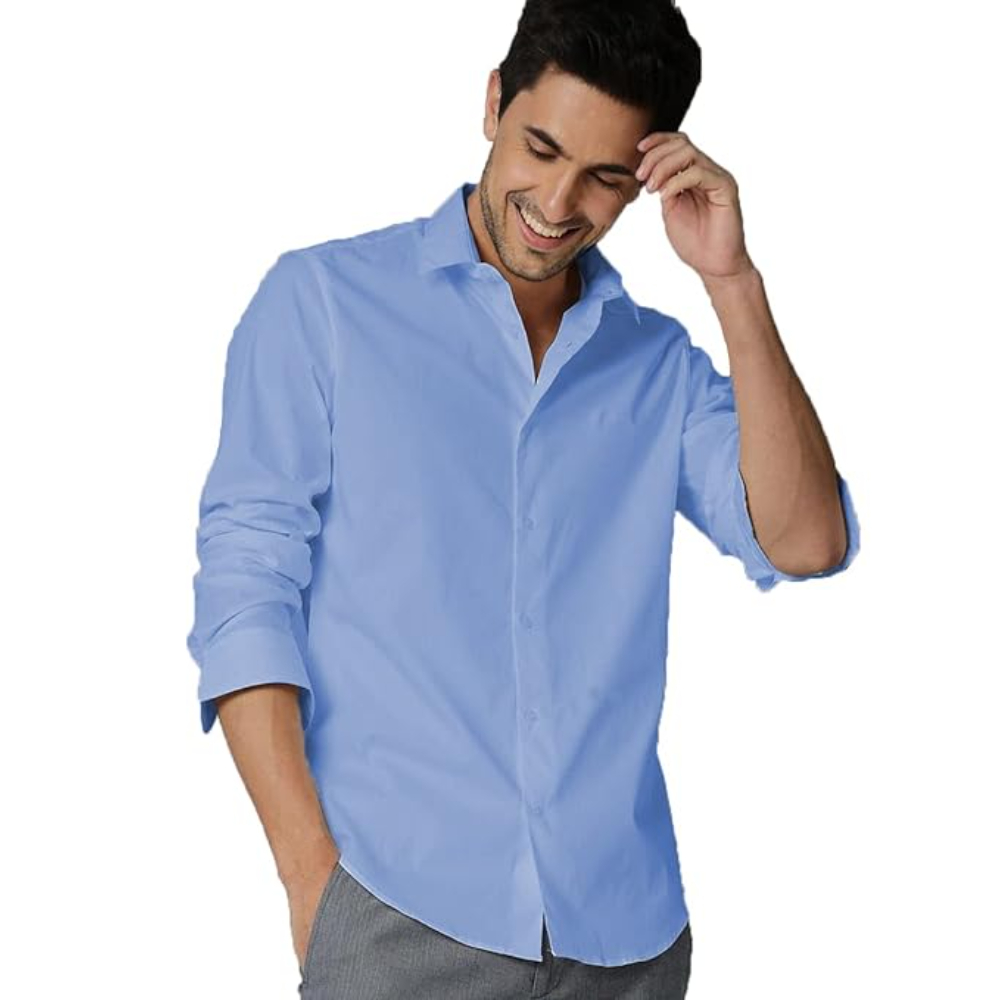 Men's Cotton Formal Sky Blue Shirt