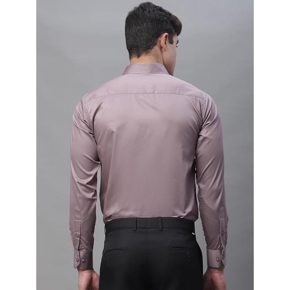 Men Satin Cotton Formal Dusty Pink Shirt - Image 2