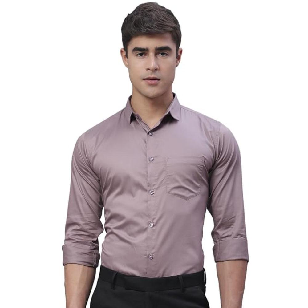Men Satin Cotton Formal Dusty Pink Shirt