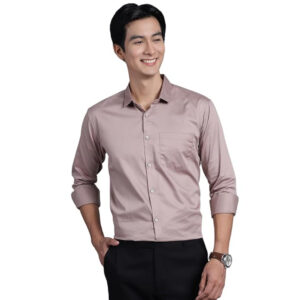 Men Satin Cotton Formal Pastel Clay Shirt