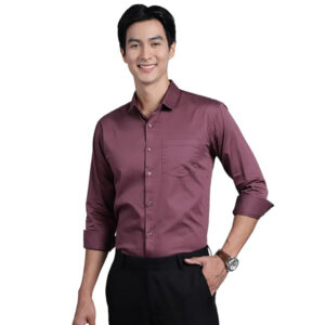 Men Satin Cotton Formal Dusty Mauve Shirt