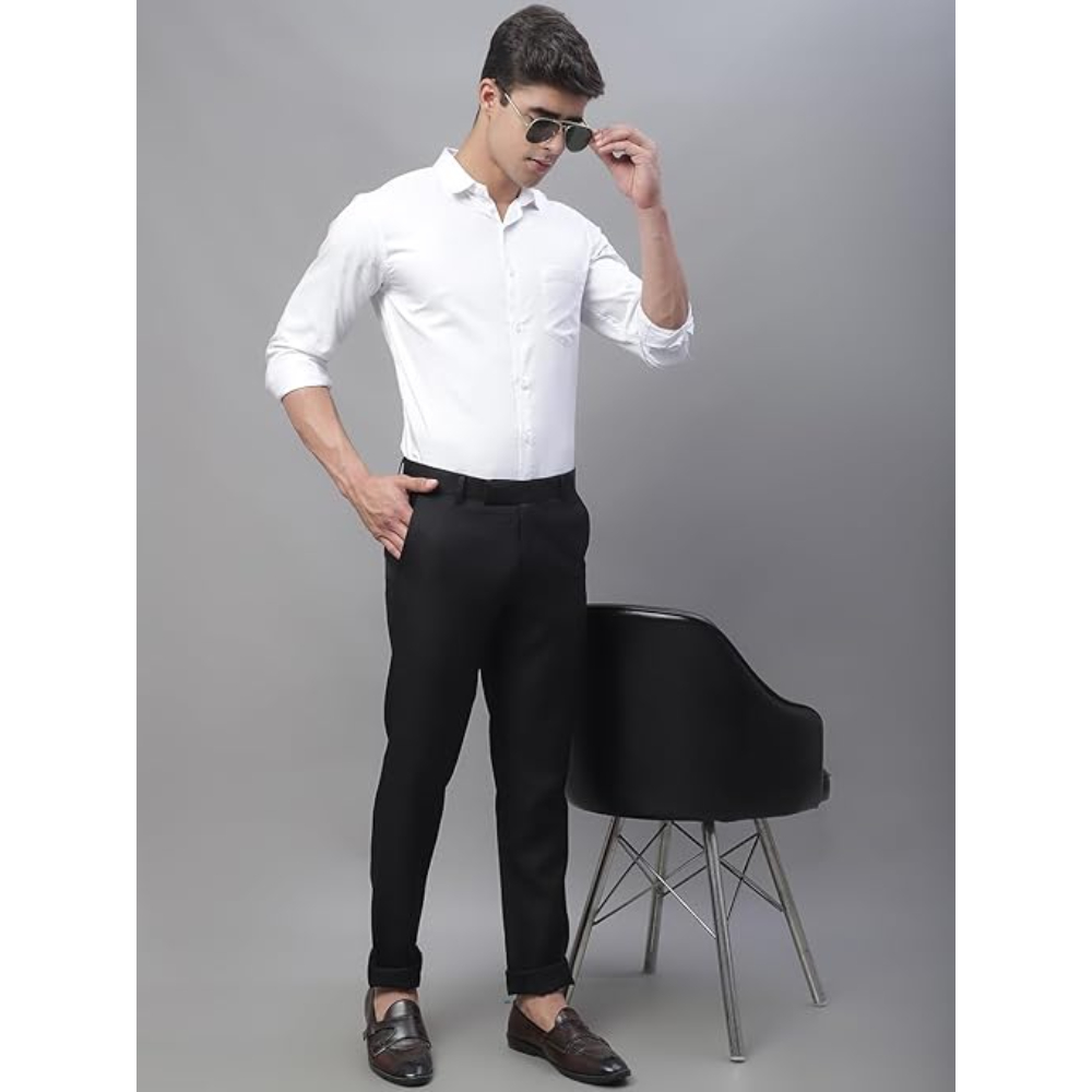 Men Satin Cotton Formal Milky White Shirt - Image 3