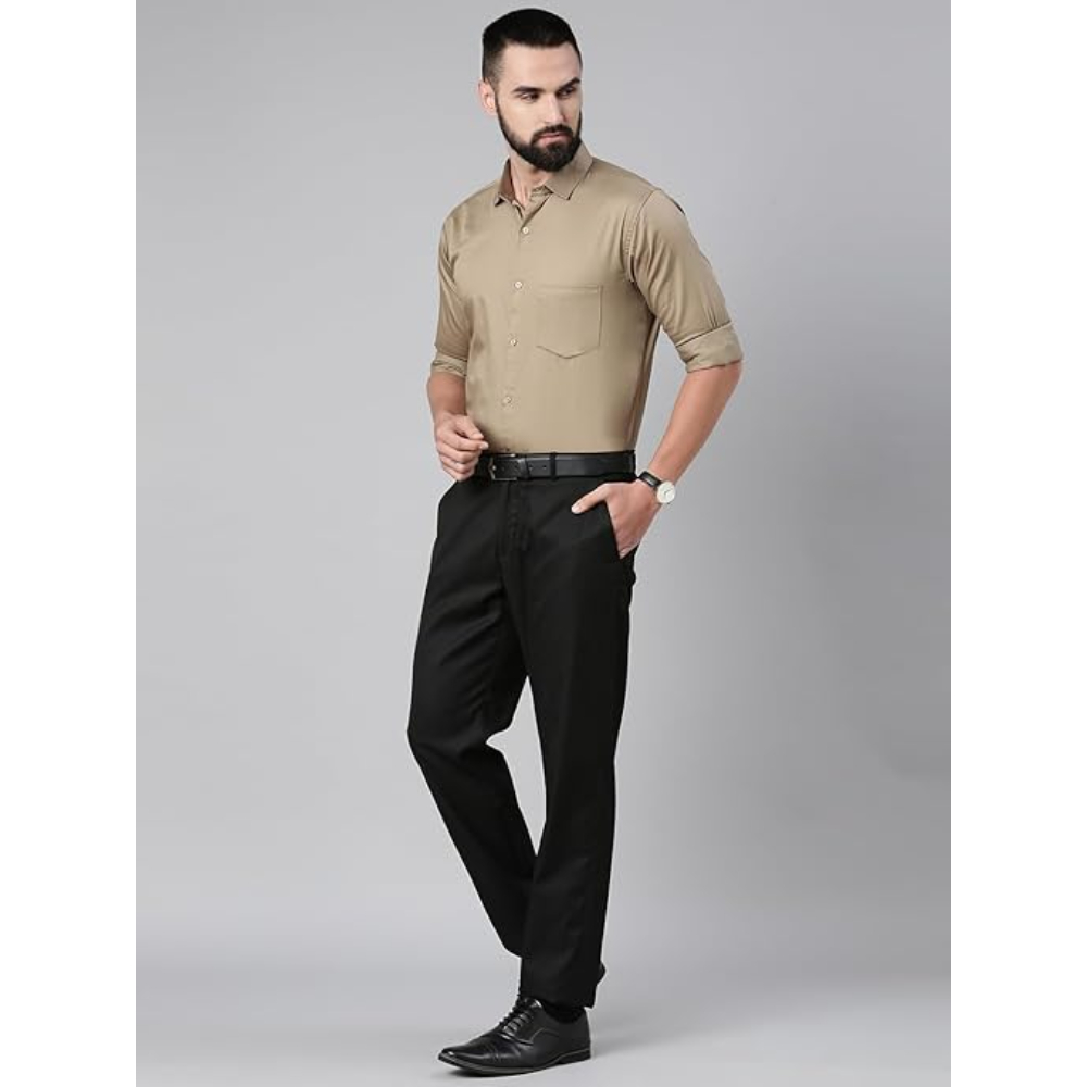 Men Satin Cotton Formal Dark Oak Shirt - Image 3