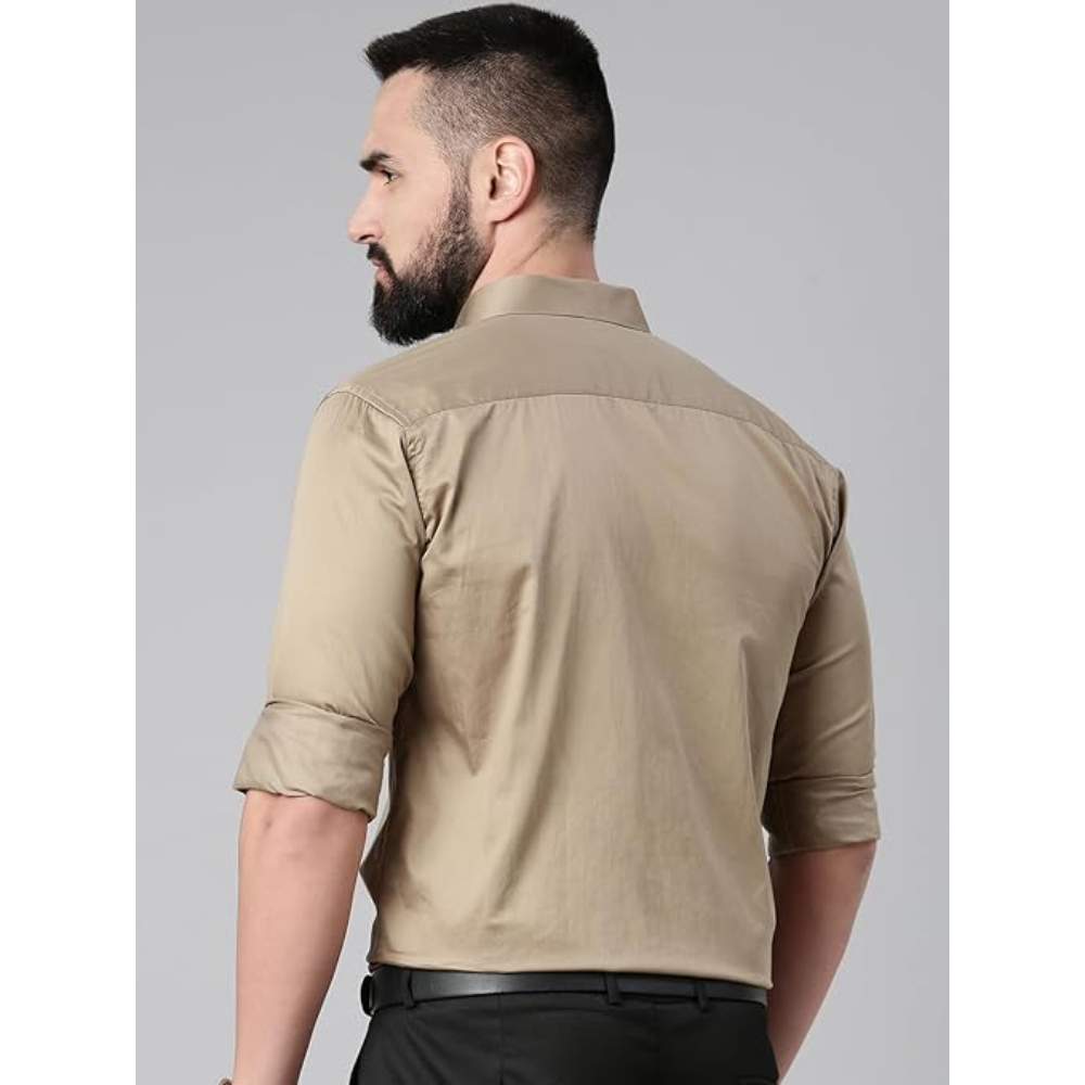 Men Satin Cotton Formal Dark Oak Shirt - Image 2