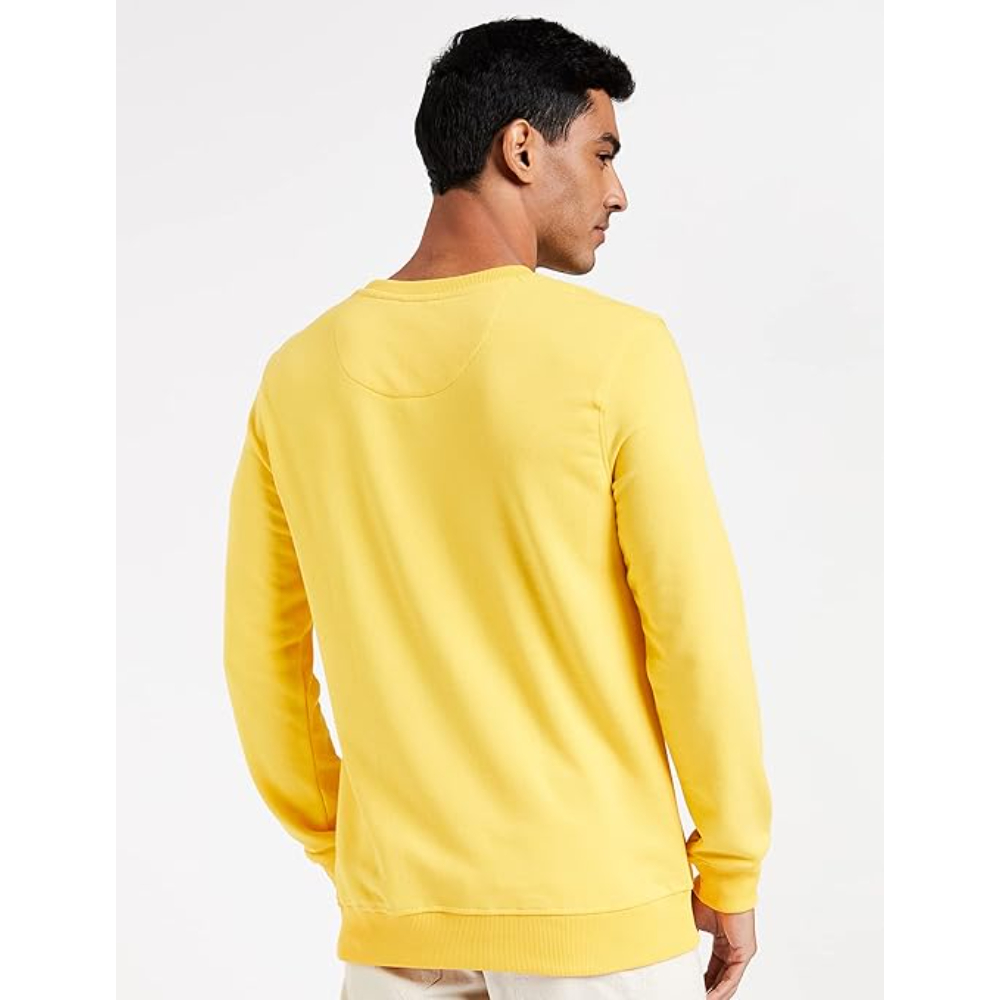 Men Plain Dawn Yellow Sweatshirt - Image 2