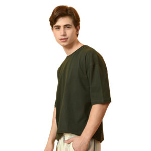 Men Drop Shoulder Green T-shirts