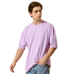 Men Drop Shoulder Lavender T-shirts