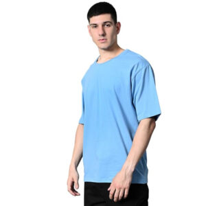 Men Drop Shoulder Sky Blue T-shirts