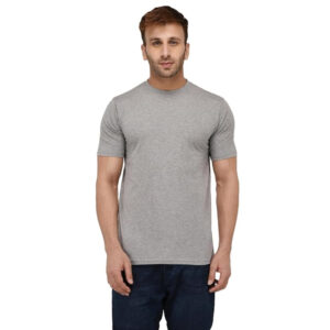 Men Plain Cotton Grey T-shirts