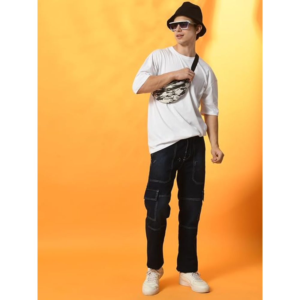 Men Drop Shoulder White T-shirts - Image 3