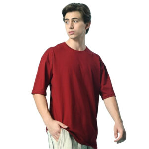 Men Drop Shoulder Maroon T-shirts