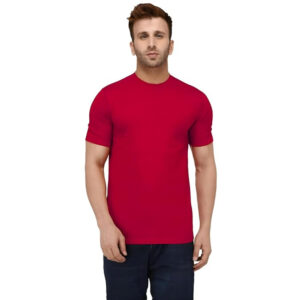 Men Plain Cotton Red T-shirts
