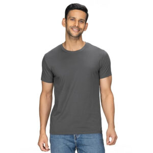 Men Regular Fit Dark Grey T-shirts