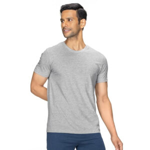 Men Regular Fit Grey Melange T-shirts