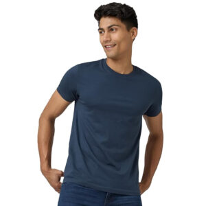 Men Regular Fit Blue T-shirts