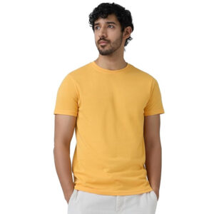 Men Regular Fit Yellow T-shirts
