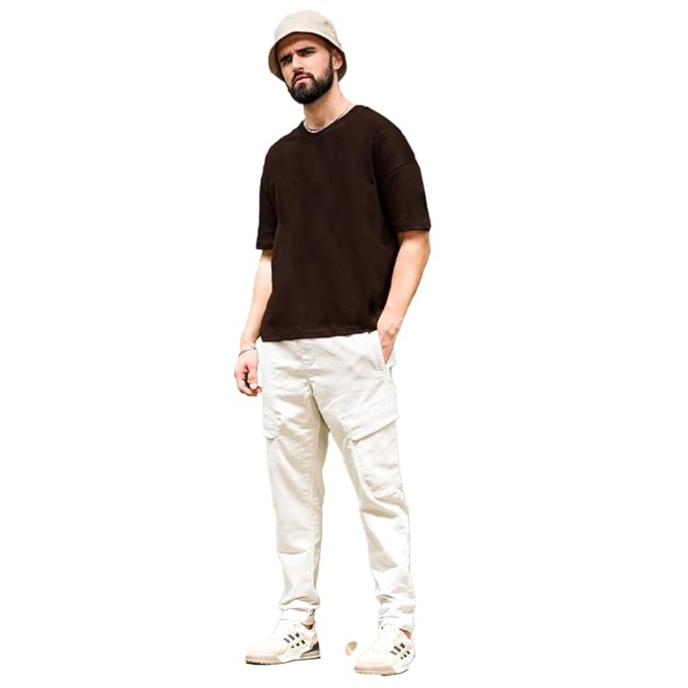 Men Oversized Brown T-shirts - Image 3